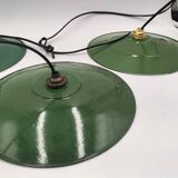 Set of 3 enameled sheet metal pendants