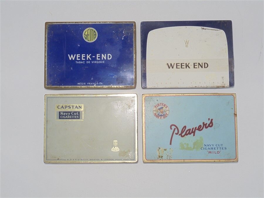 Set of 4 old cigarette boxes