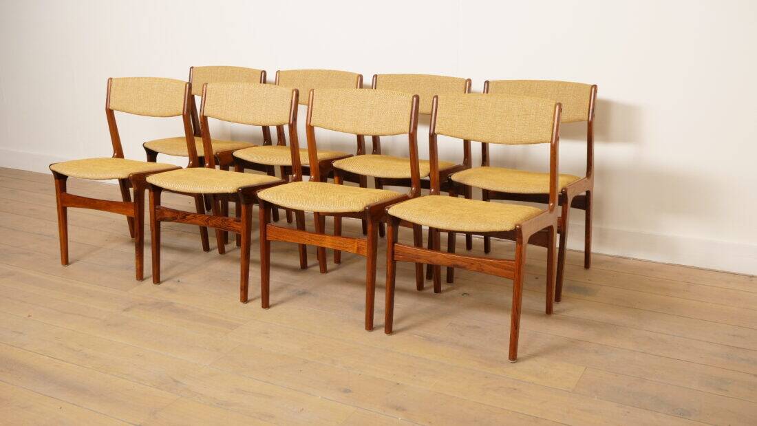8 dining chairs | rosewood | reupholstered