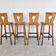 4 vintage brutalist bar stools, 1960s