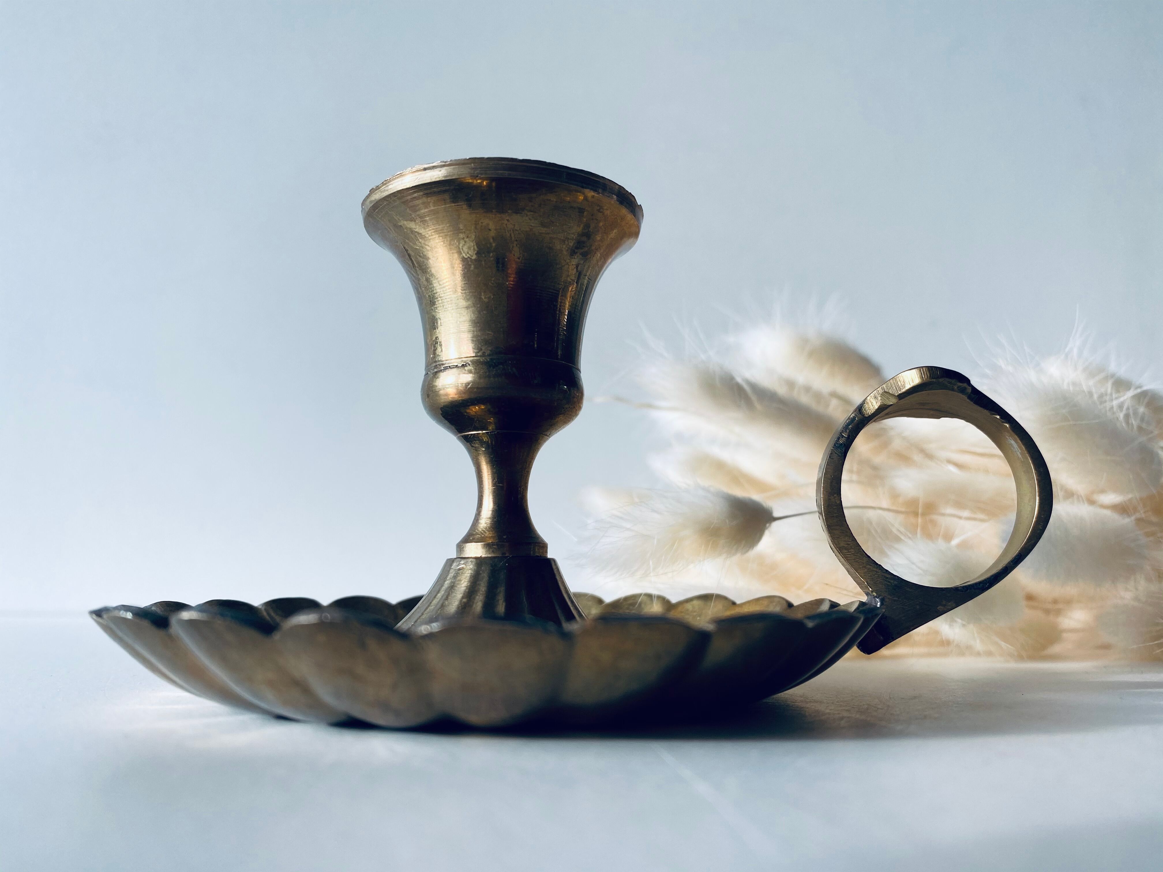 Old brass candlestick
