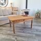 Farmhouse coffee table in solid wood, country style.