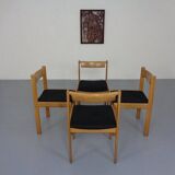 Danish Oak Dining Chairs, Set of 4, 1960s