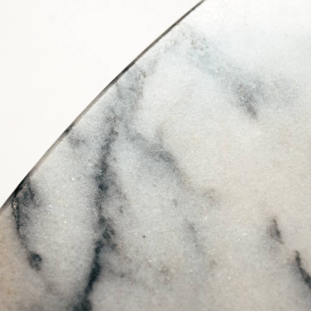 Table à manger ronde en marbre blanc dans le style d'Angelo Mangiarotti