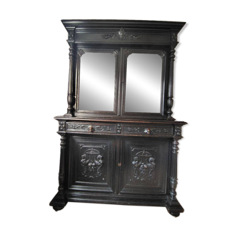 Antique carved solid wood sideboard - Henry II