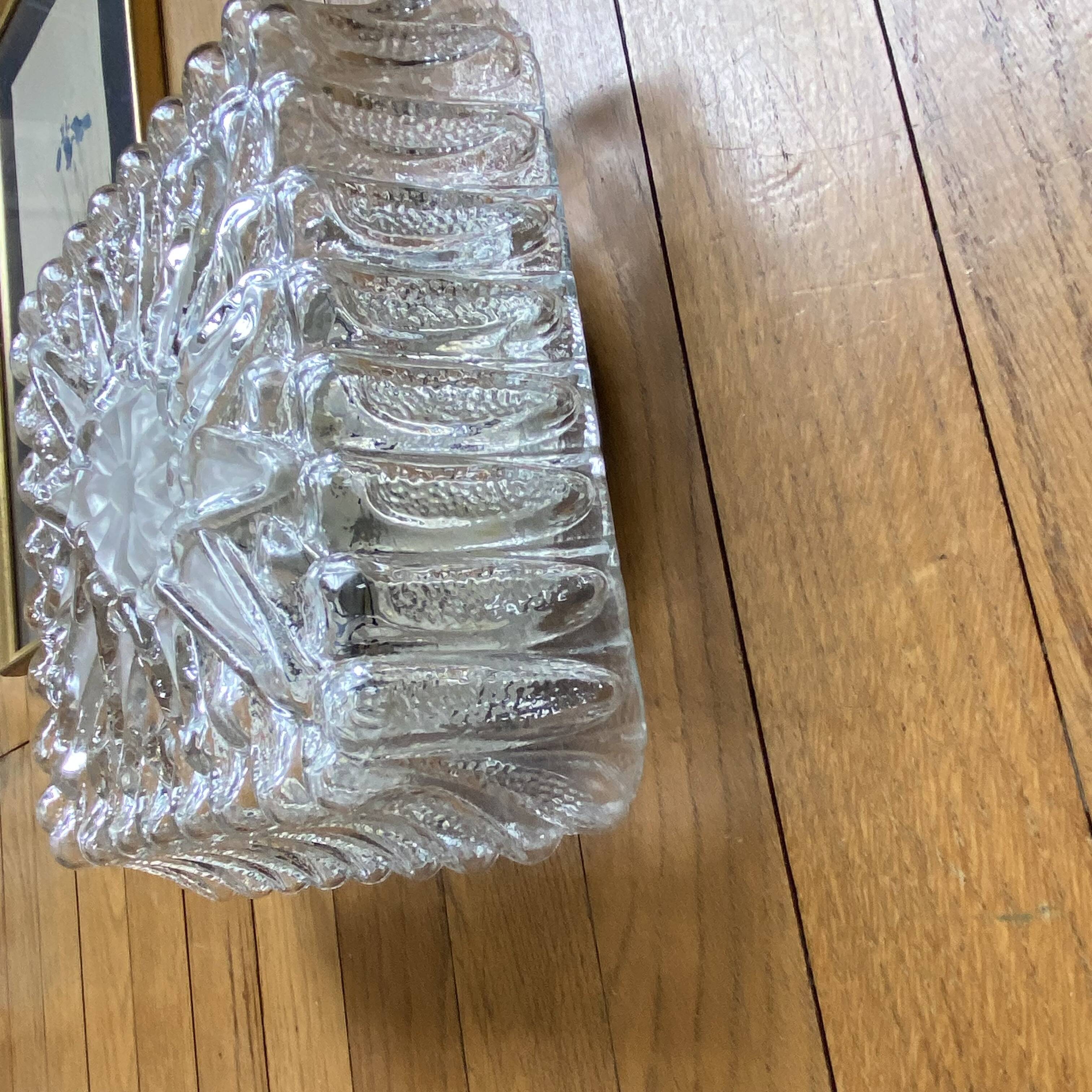 Vintage wall light in antique glass, square ceiling light 23 cm.