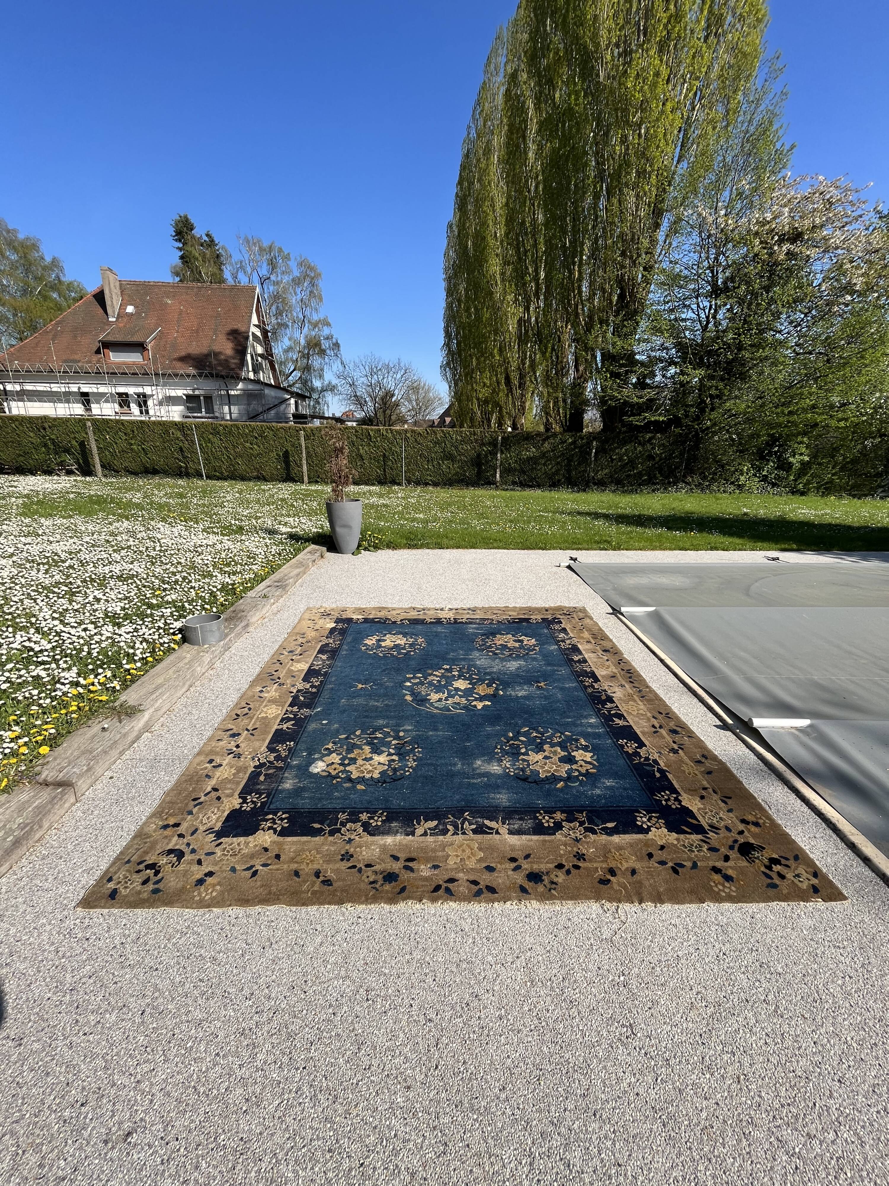 Chinese Art Deco rug from Beijing circa 1900