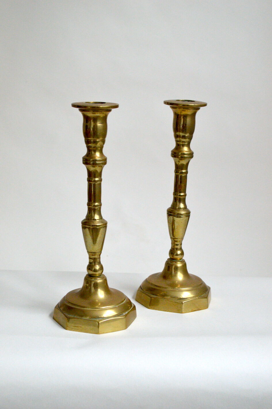 Pair of solid brass candlesticks