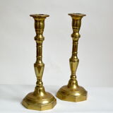 Pair of solid brass candlesticks