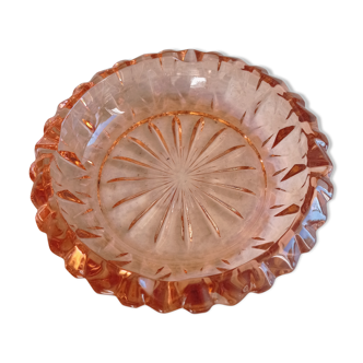 Pink glass ashtray