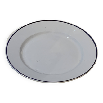 Plat rond en faïence marque hbcm 1930