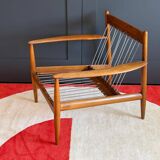 Scandinavian armchair in solid teak by Grete Jalk