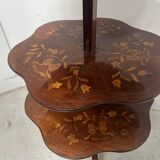 Silent servant with three inlaid trays, 19th century.