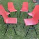 Set of 6 vintage red Fantasia chairs from the 1960s
