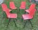 Set of 6 vintage red Fantasia chairs from the 1960s