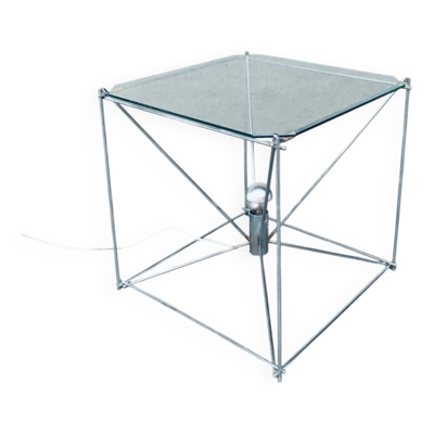 Cubist Coffee Table with Lamp attributed to Max Sauze, France 1960s
