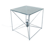 Cubist coffee table with lamp attributed to Max Sauze, France 1960s