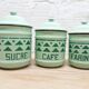 Série 6 pots émaillés vert mint