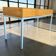 Console/table d'appoint vintage en bois avec structure en métal