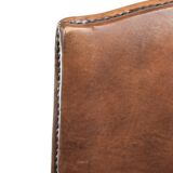 Set of 2 characterful dining chairs of sheepskin leather with a high back