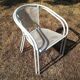 Pair of vintage white metal terrace armchairs