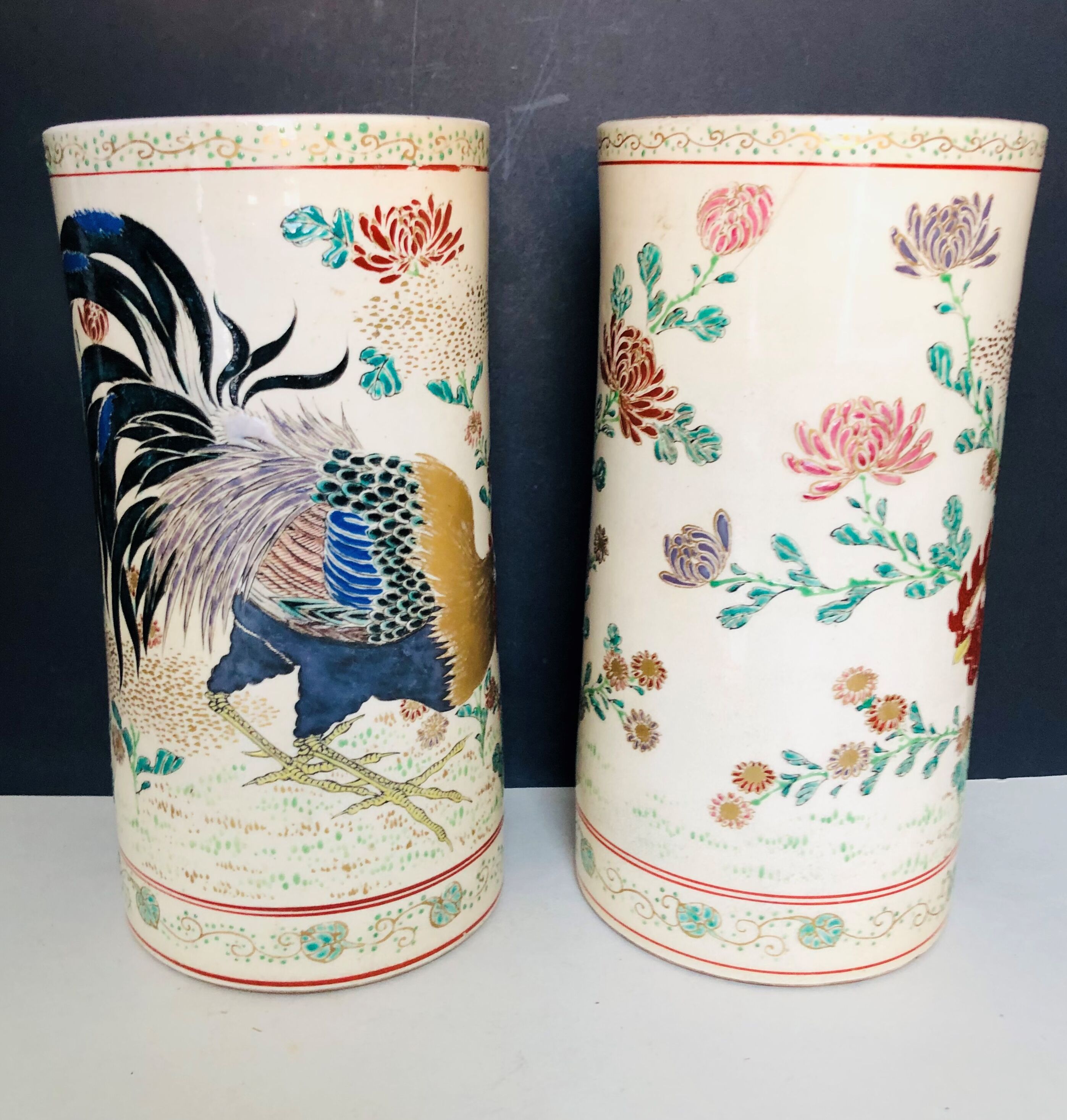 Pair of ancient roller vases