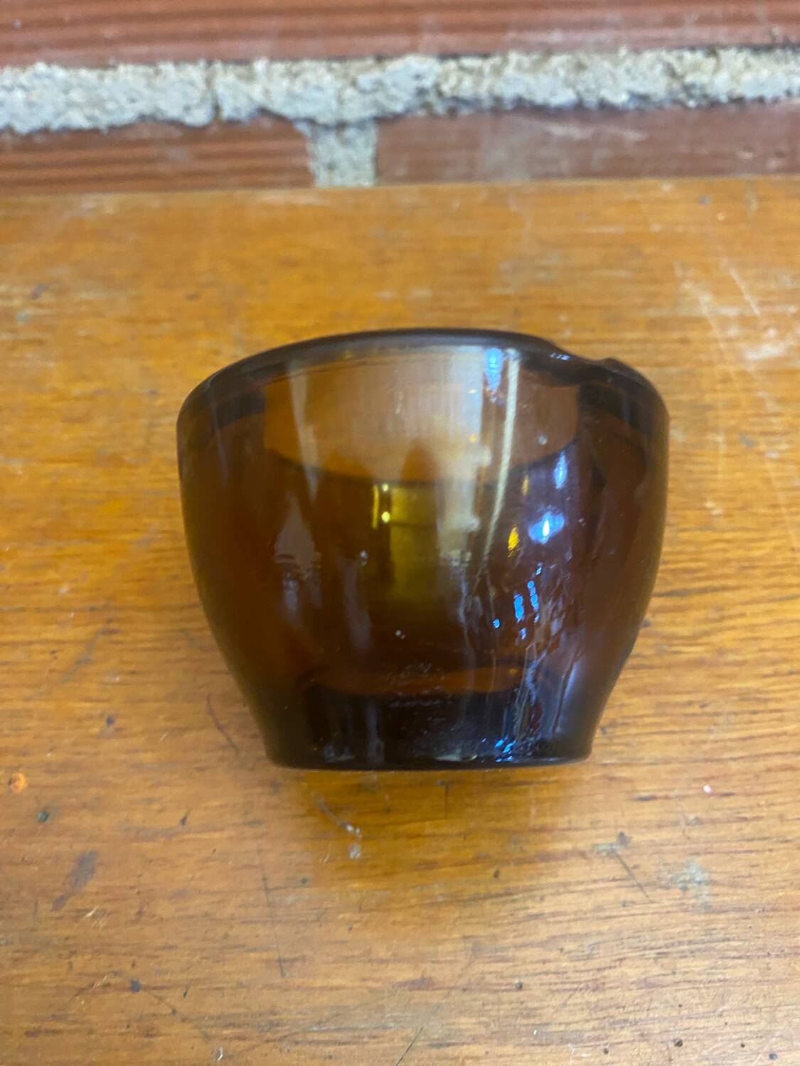 Antique Ashtray Glassware BRUSH Old Rouen Molded Glass France Vintage