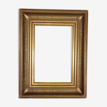 Old frame with channels wood stucco gilding original 47.5x38.5 cm, foliage 34x23 cm SB