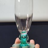 6 Luminarc molière champagne flutes aqua green foot