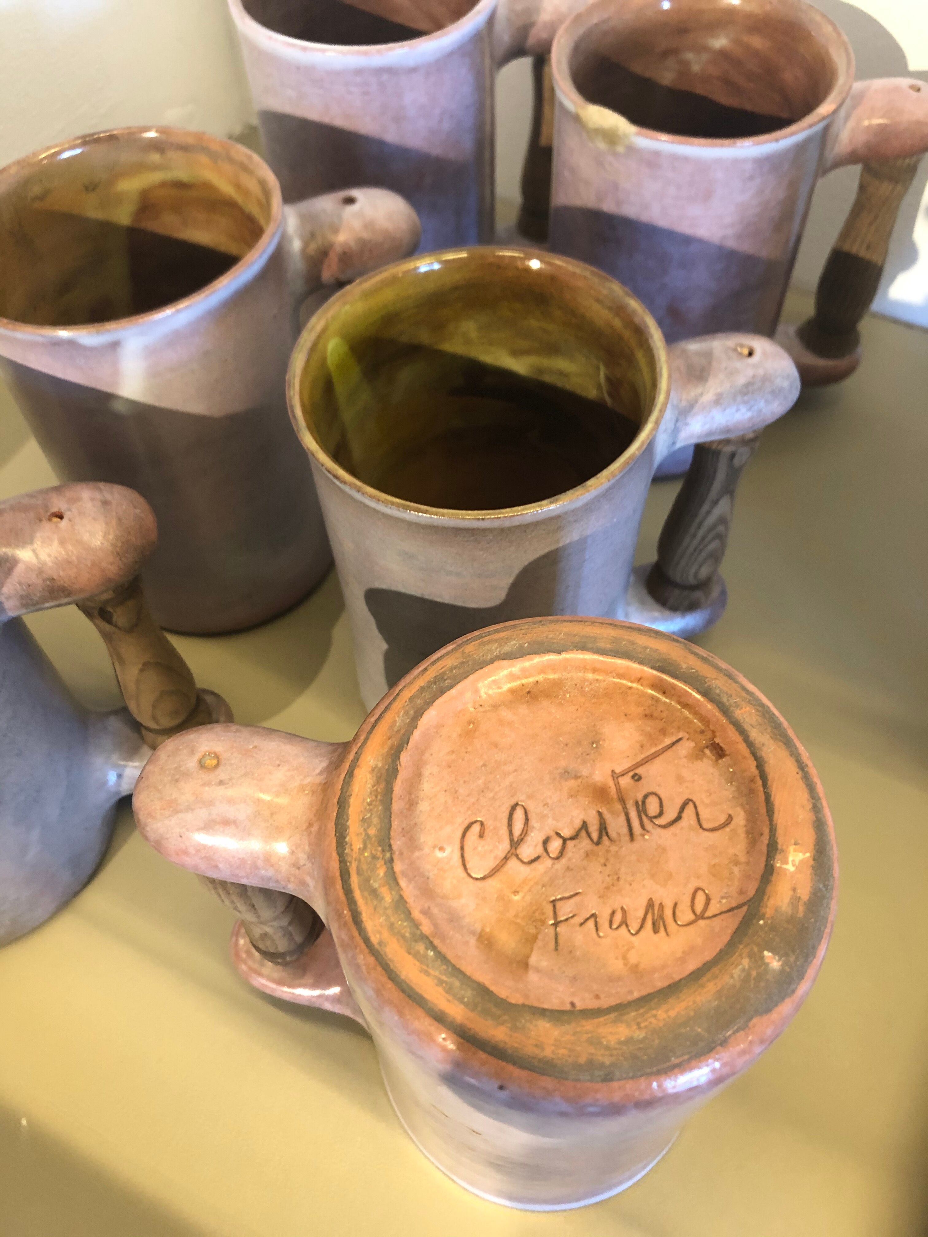 Series of six ceramic pitchers