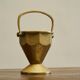 Art Deco brass waste bin with handle, early 20th century
