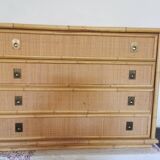 Commode rotin et bambou Dal Vera circa 1960