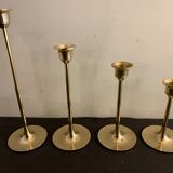 4 Scandinavian brass candle holders