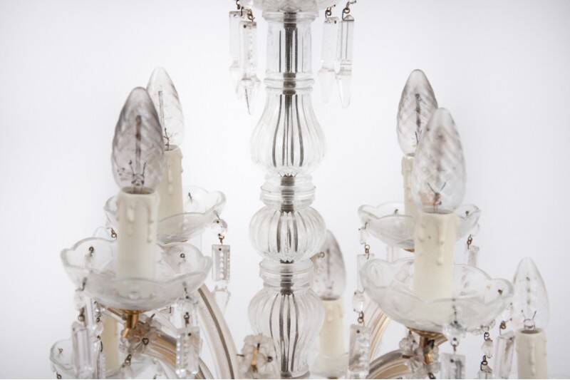 Crystal chandelier, Western Europe, mid-20th century.