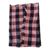 Jeté de lit à carreaux vintage haik du maroc - 183 x 223 cm