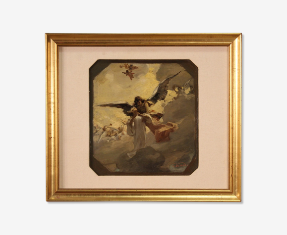 Peinture à l’huile sur panneau signée C. Viazzi