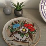 Assiette vallauris '' la grange'' fleurs