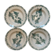 Set of 4 hollow plates, foliage decorations, Manufacture de St-Amand-les-Eaux