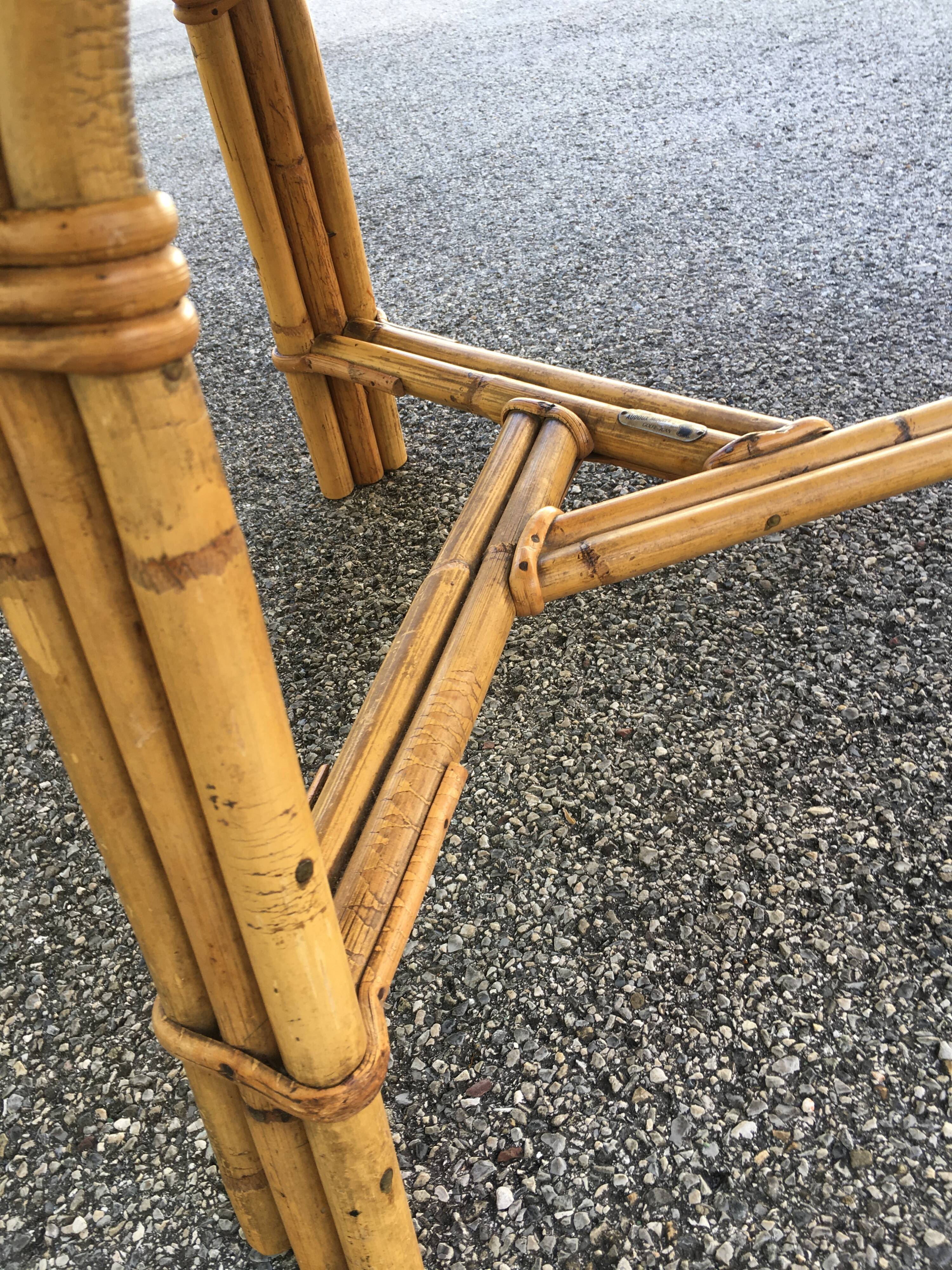 Round rattan coffee table Audoux-Minnet