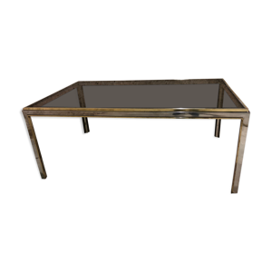 Table en chrome et laiton