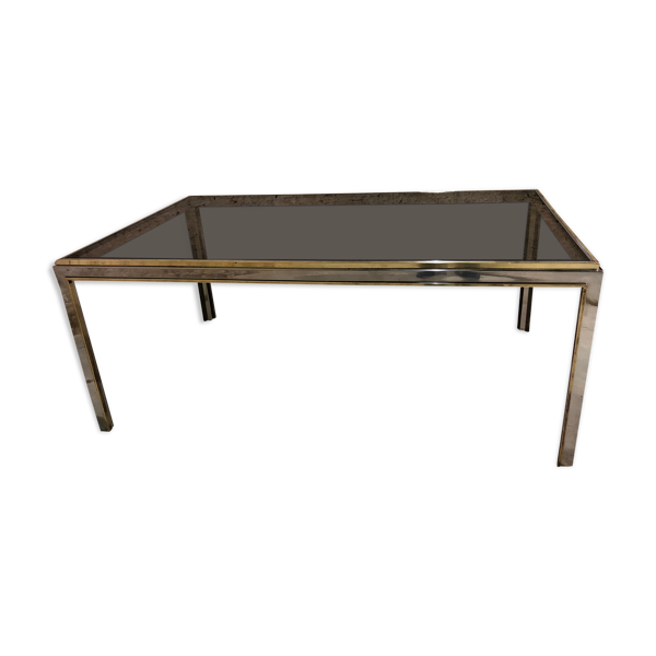 Table en chrome et laiton
