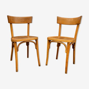 Paire de chaises bistrot en bois courbée bentwood vintage