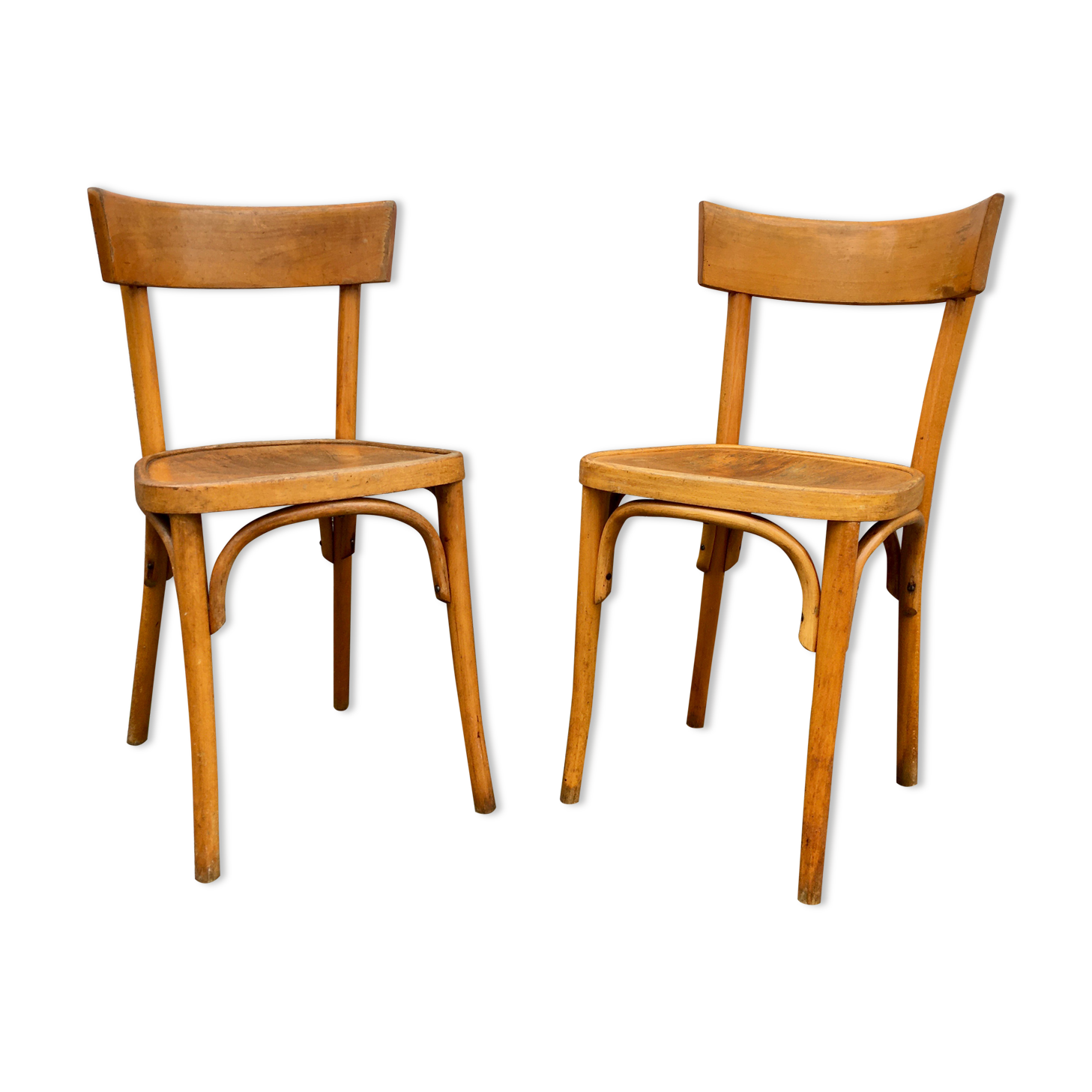 paire de chaises bistrot en bois courbée bentwood vintage
