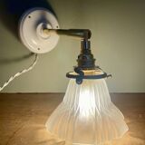 Vintage art deco frosted glass tulip wall light
