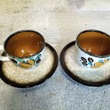 Set of 2 cups and 2 saucers in Boch Corfu ceramic