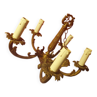 Louis XV style 5-light bronze chandelier