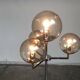 Chrome and glass floor lamp in mid-century German space style by Hustadt Leuchten, 1960s.