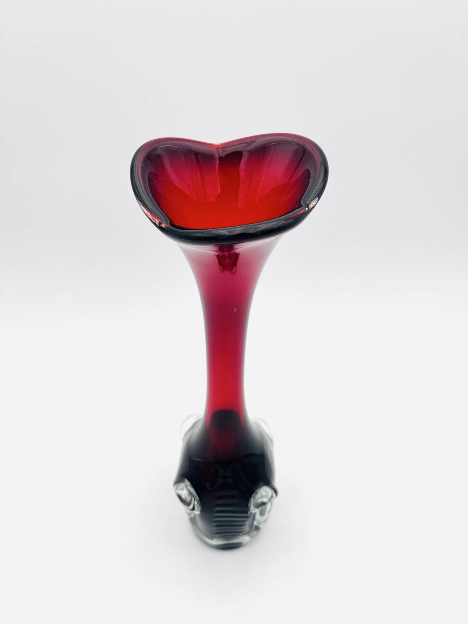 Vase Bo Borgström Åseda Glassworks Jack in the Pulpit Red 31cm 1960
