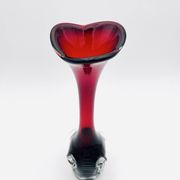 Vase Bo Borgström Åseda Glassworks Jack in the Pulpit Red 31cm 1960