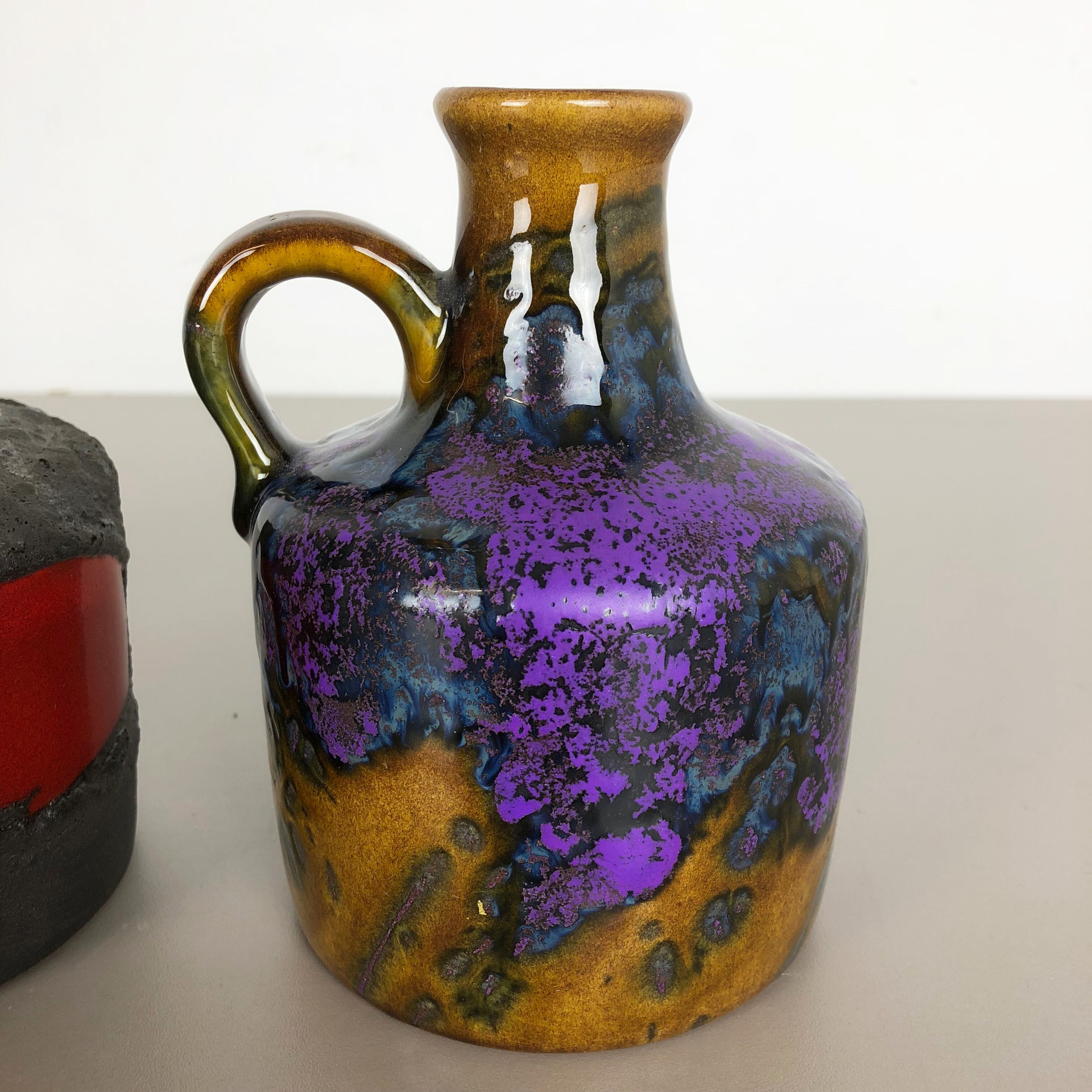 Set of 3 Original 1970 Ceramic Studio Pottery Vase by Marei Ceramics, Germany